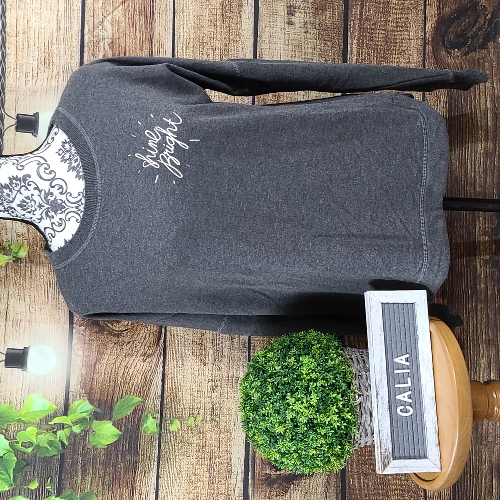Calia by Carrie Underwood Grey "Shine Bright" Sweatshirt - Size Medium - Picture 7 of 15